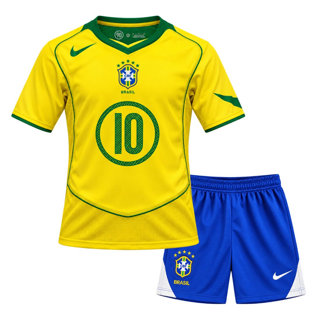 2004 BRAZIL HOME JERSEY KIDS – RONALDINHO 10 - NIKE