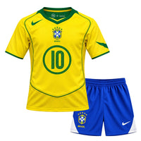2004 BRAZIL HOME JERSEY KIDS – RONALDINHO 10 - NIKE