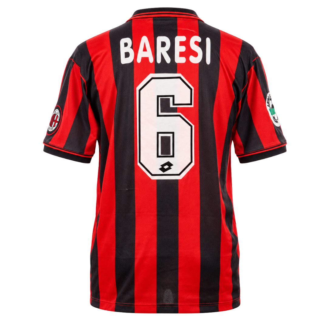 AC Milan 1996/97 home retro jersey with white Baresi 6 printing - ITASPORT
