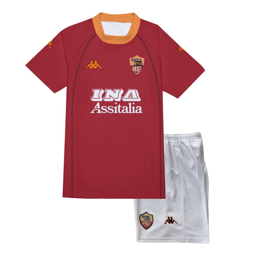 AS Roma 2000/01 Home Jersey Kids Retro Edition - KAPPA