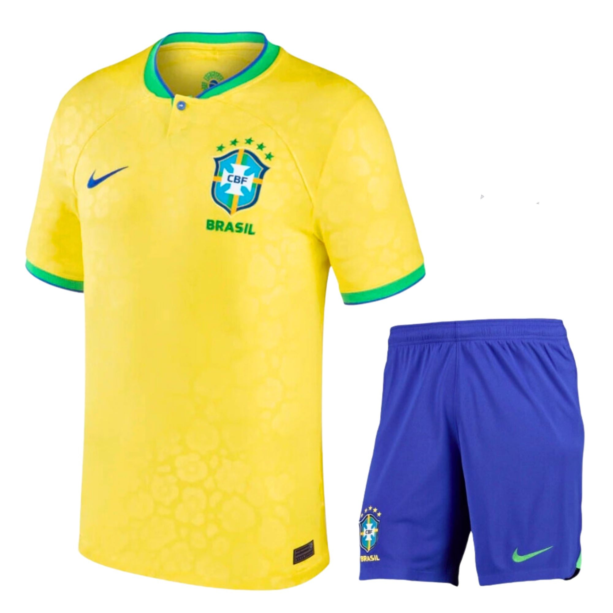 Brazil National Team Kids Soccer Kit | Jersey, Shorts, and Ball with Green  and Yellow Design | Neymar and Pelé Inspired Design