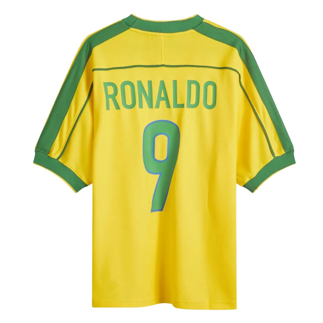 Brazil Home Jersey 1998 Ronaldo 9 - NIKE