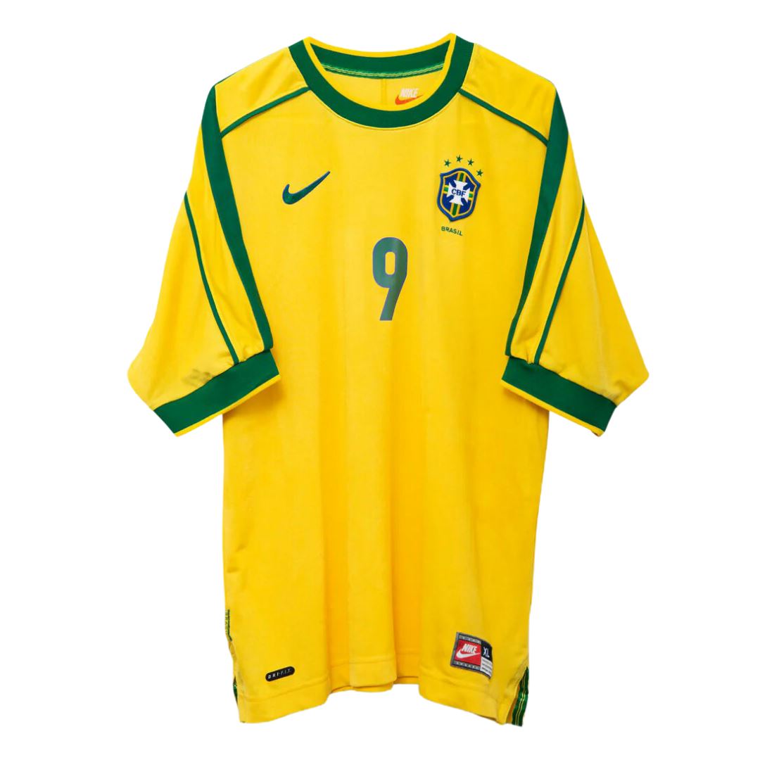 Brazil Home Jersey 1998 Ronaldo 9 - NIKE