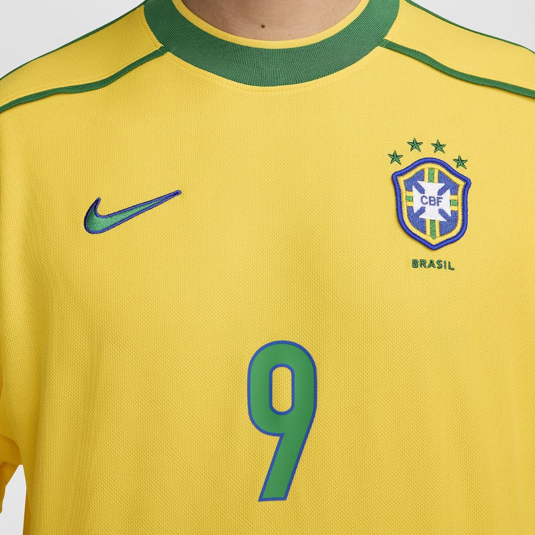 Brazil Home Jersey 1998 Ronaldo 9 - NIKE