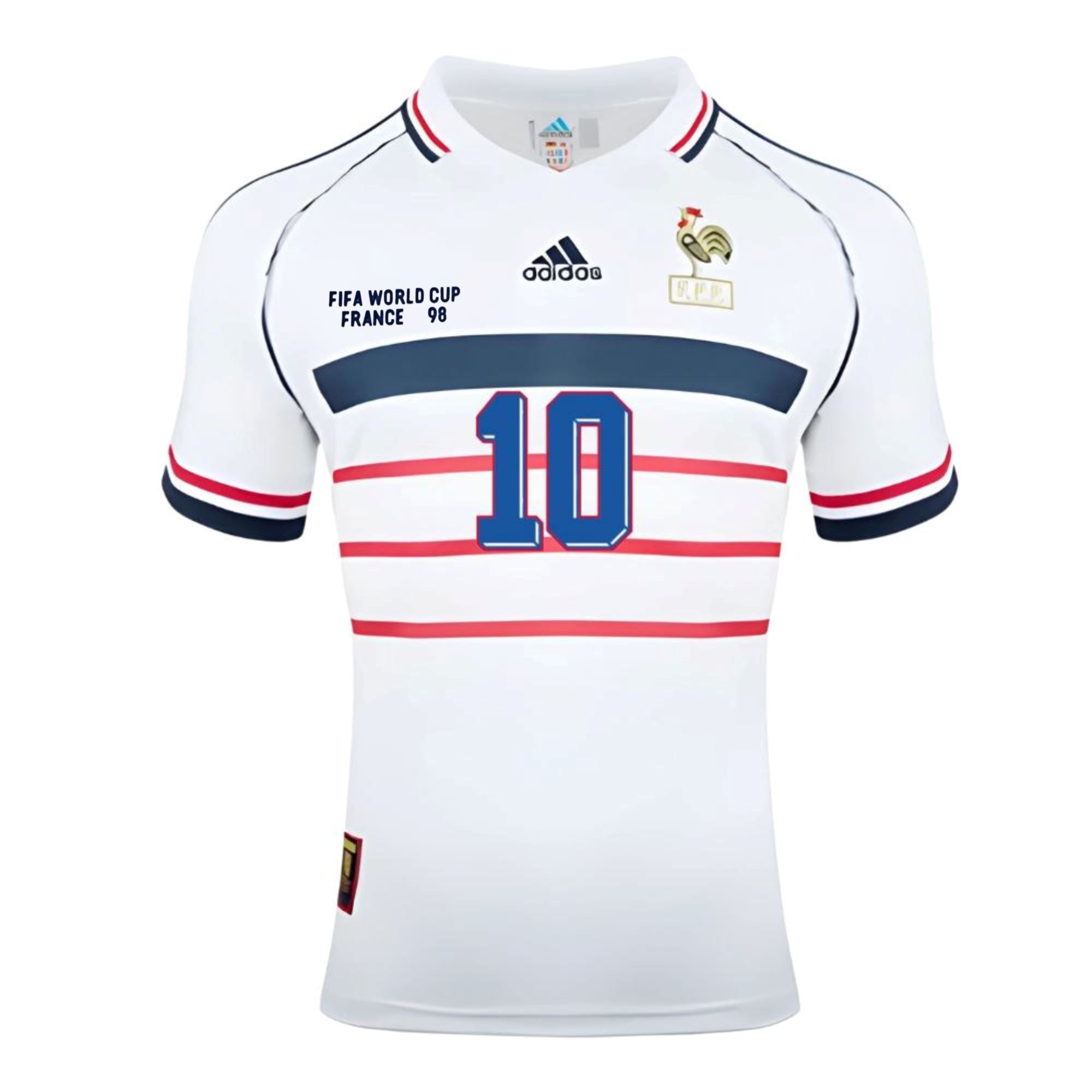 France 1998 World Cup Away Jersey Zidane 10 - ADIDAS