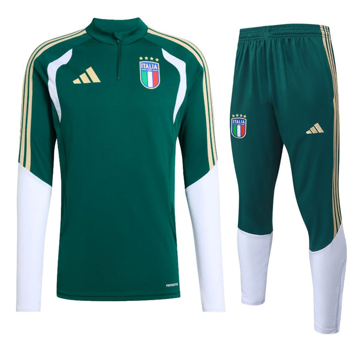 Italy FIGC Green Training Tracksuit 2026 Kids - ADIDAS
