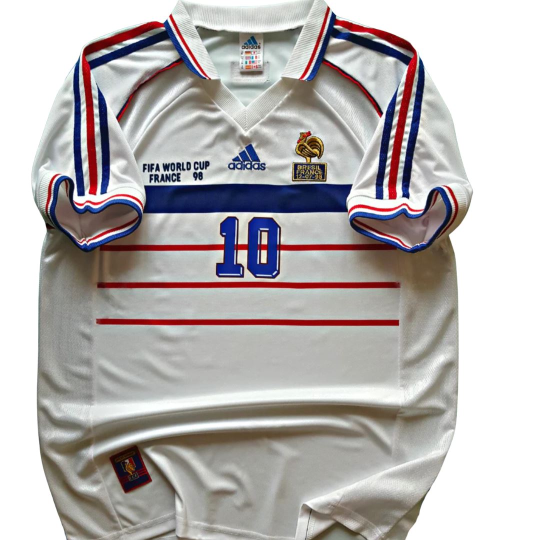 Maillot vintage domicile équipe de France 1998 - Zidane #10 (L/XL) - Back To The Football Maillot vintage domicile équipe de France 1998 - Zidane #10 (L/XL) - Back To The Football