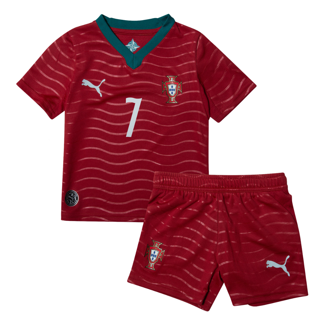 Portugal 2026 Home Mini Kit Ronaldo 7 front view - PUMA