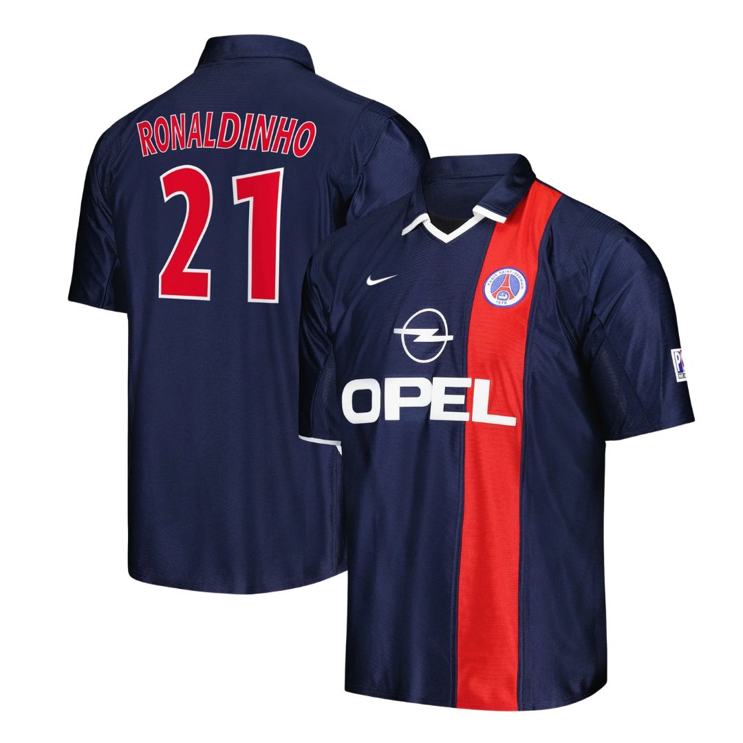 Maillot PSG Héritage Domicile 2001/02 avec flocage Ronaldinho 21 Maillot PSG Héritage Domicile 2001/02 avec flocage Ronaldinho 21