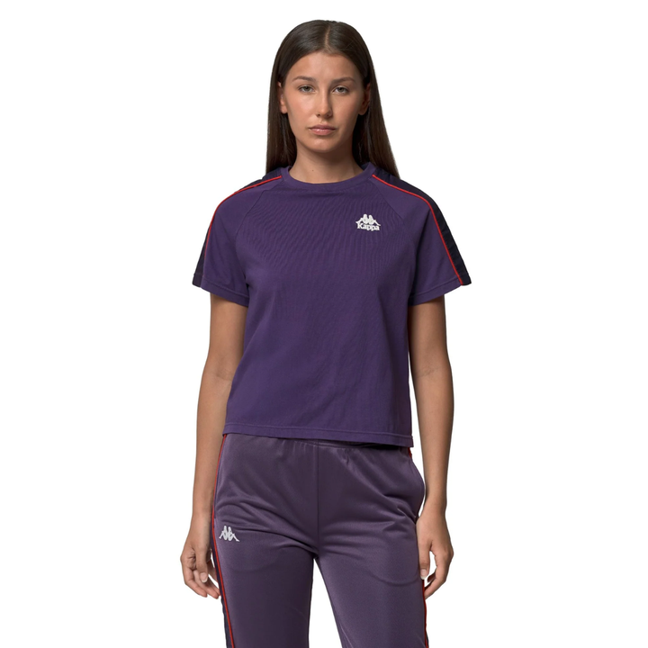 Kappa 222 Banda Adi Women's Tee Violet model front view - Kappa