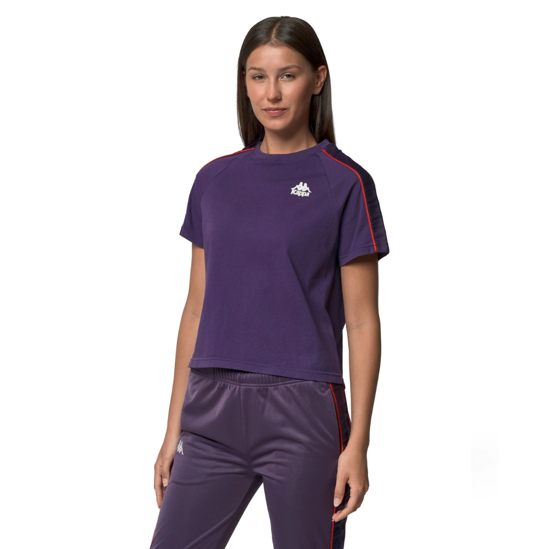 Kappa 222 Banda Adi Women's Tee Violet model three quarter view - Kappa