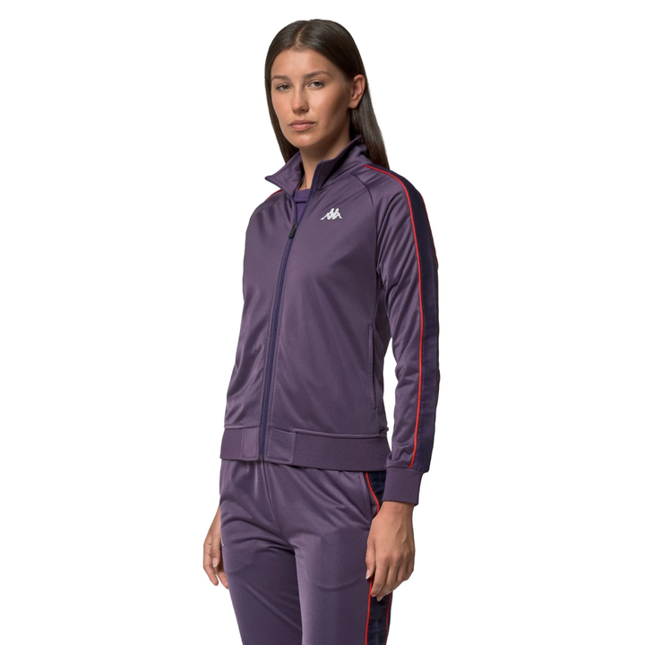 Kappa 222 Banda Wanniston Slim Women's Track Jacket Violet model three quarter view - Kappa