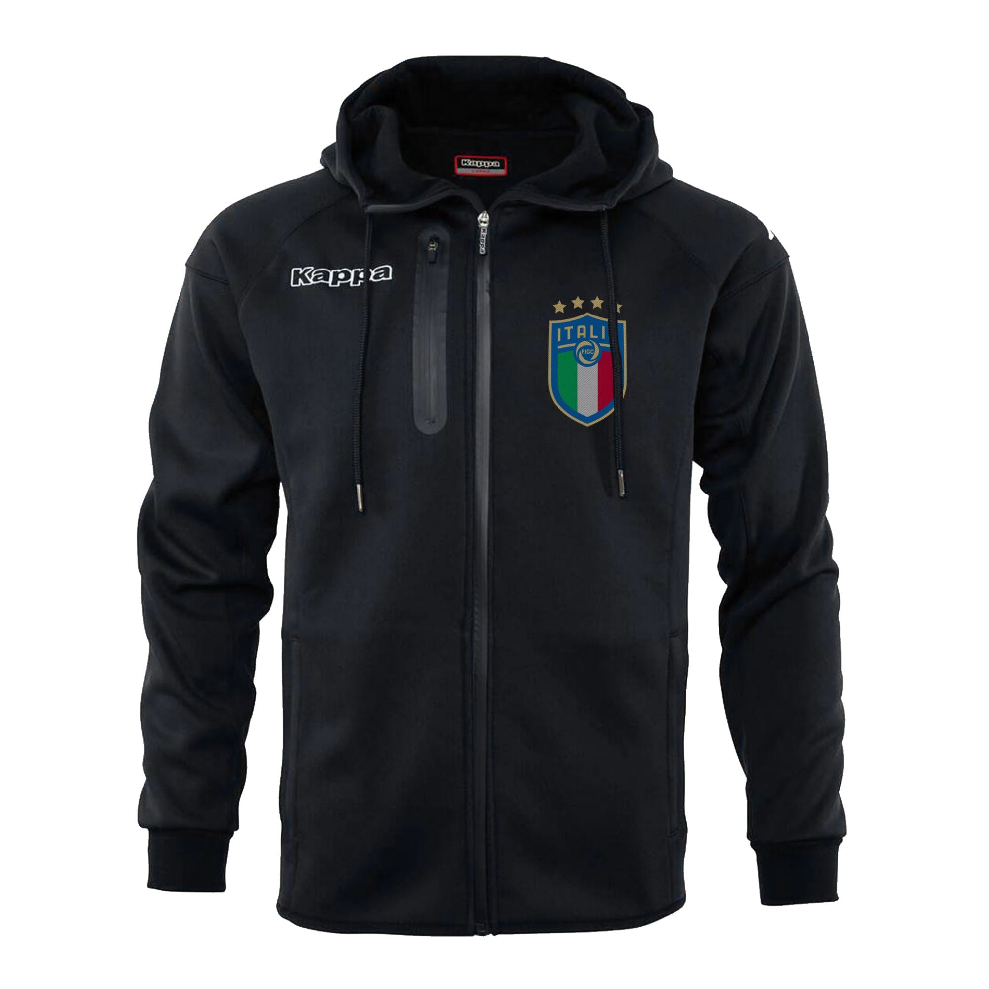 Kappa Italia FIGC Soft Shell Hooded Jacket Black - ITASPORT